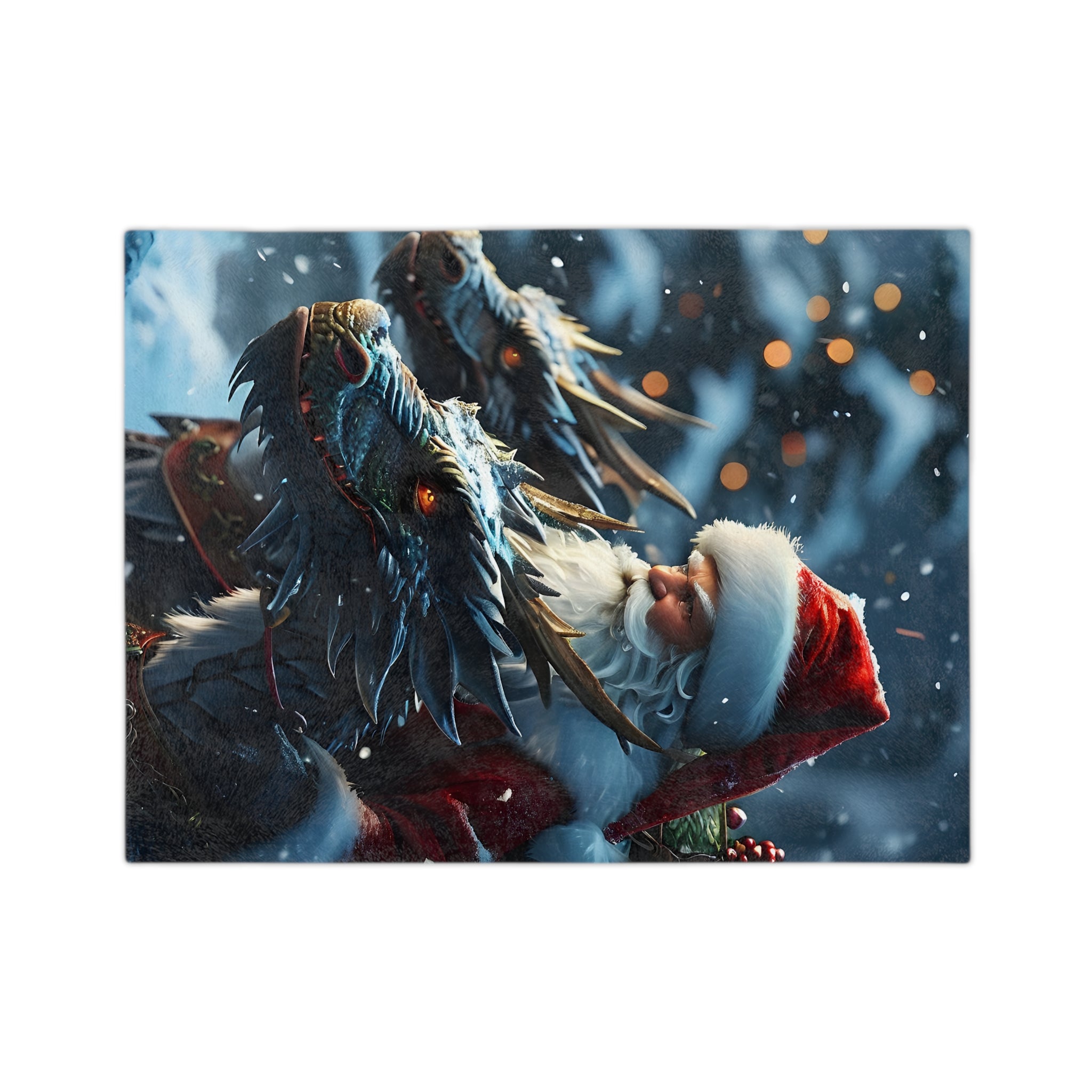 Santa's Dragons Velveteen Microfiber  Blanket