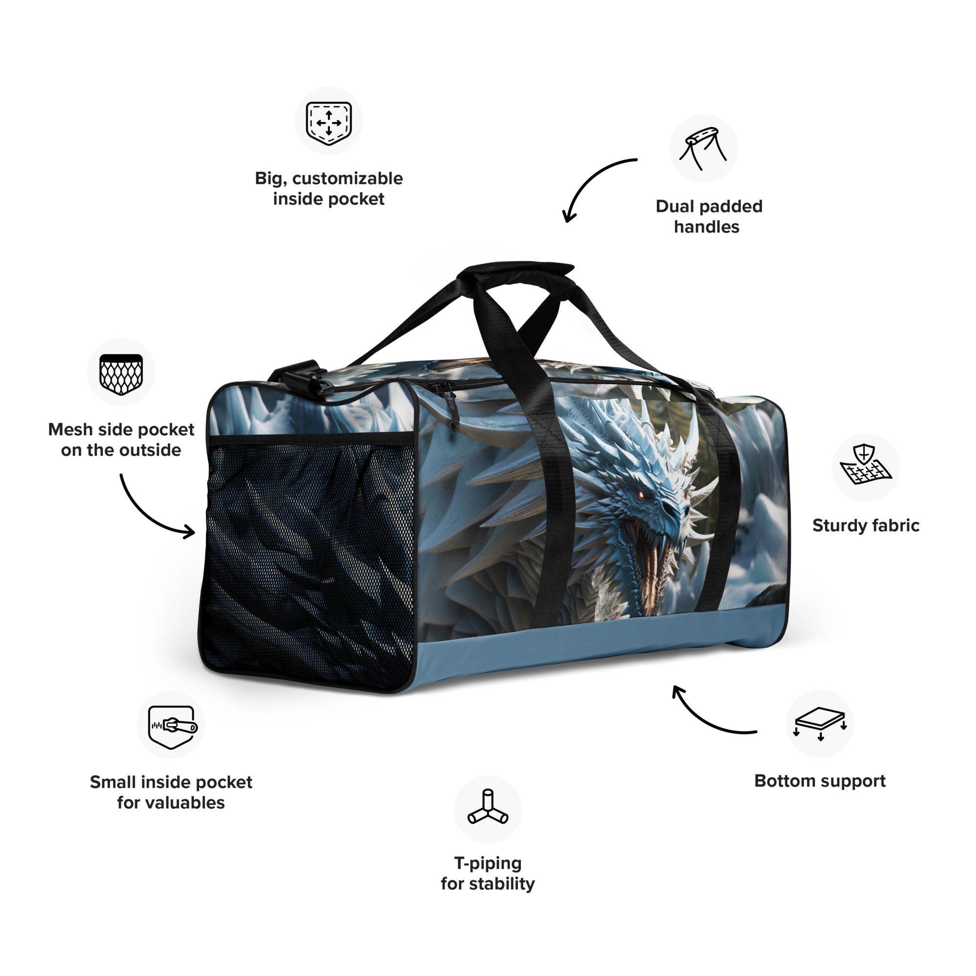 Ice Dragon Luggage - Large, Soft-Sided