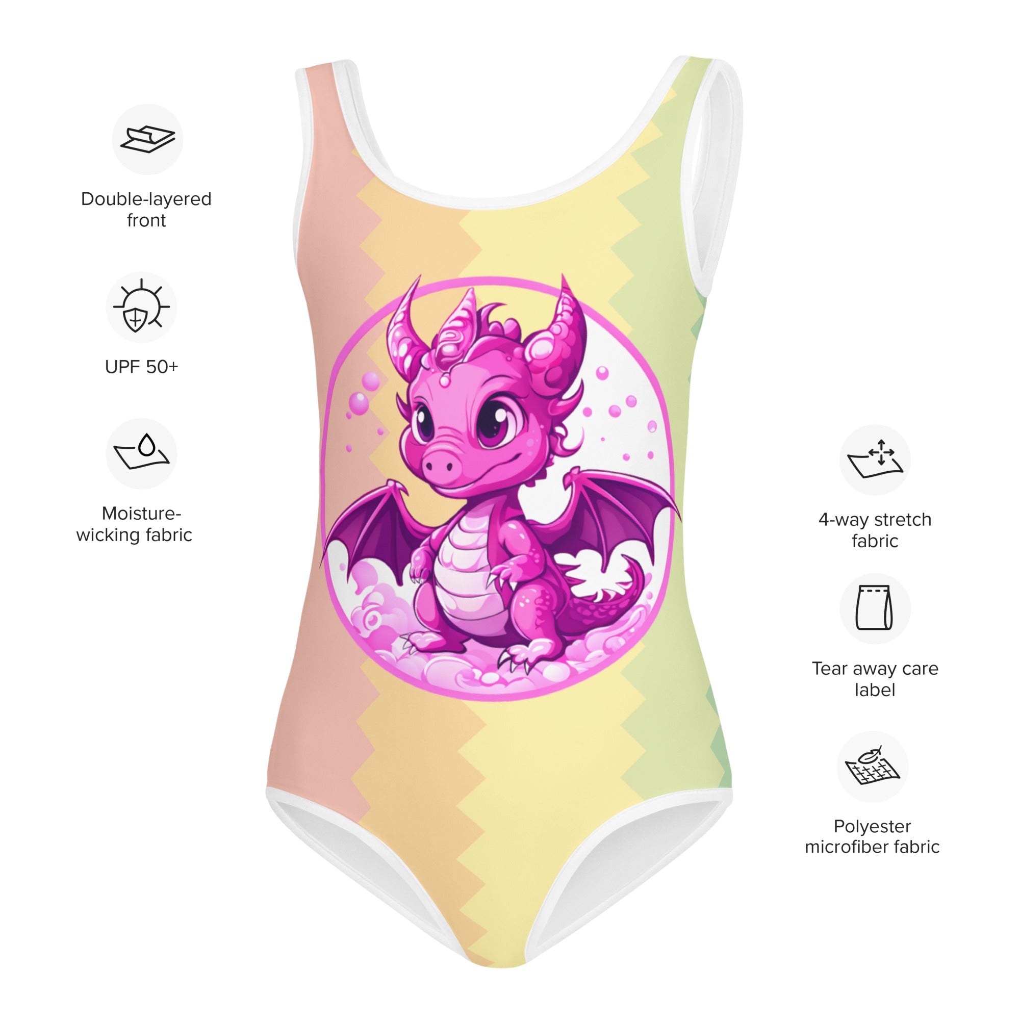 Bubbles Dragon Rainbow Kids Swimsuit