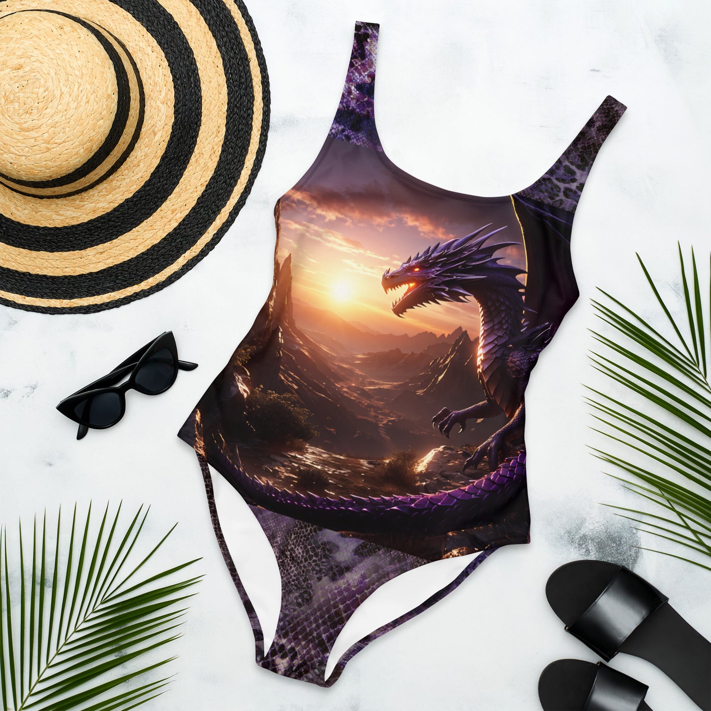 Dragon Sunset One-Piece Swimsuit