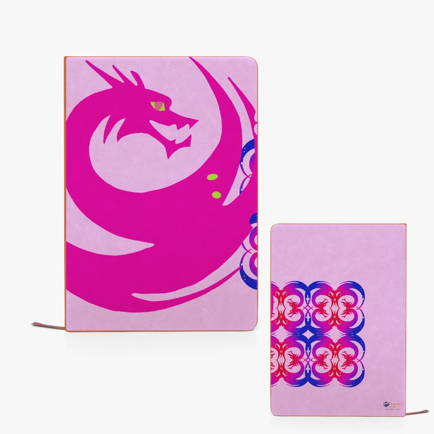 Magenta Celtic Dragon Leather Journal Notebook