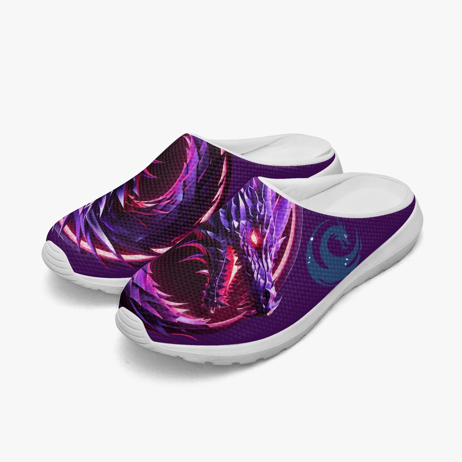 Women's Electric Purple Dragon Slip-On Shoes