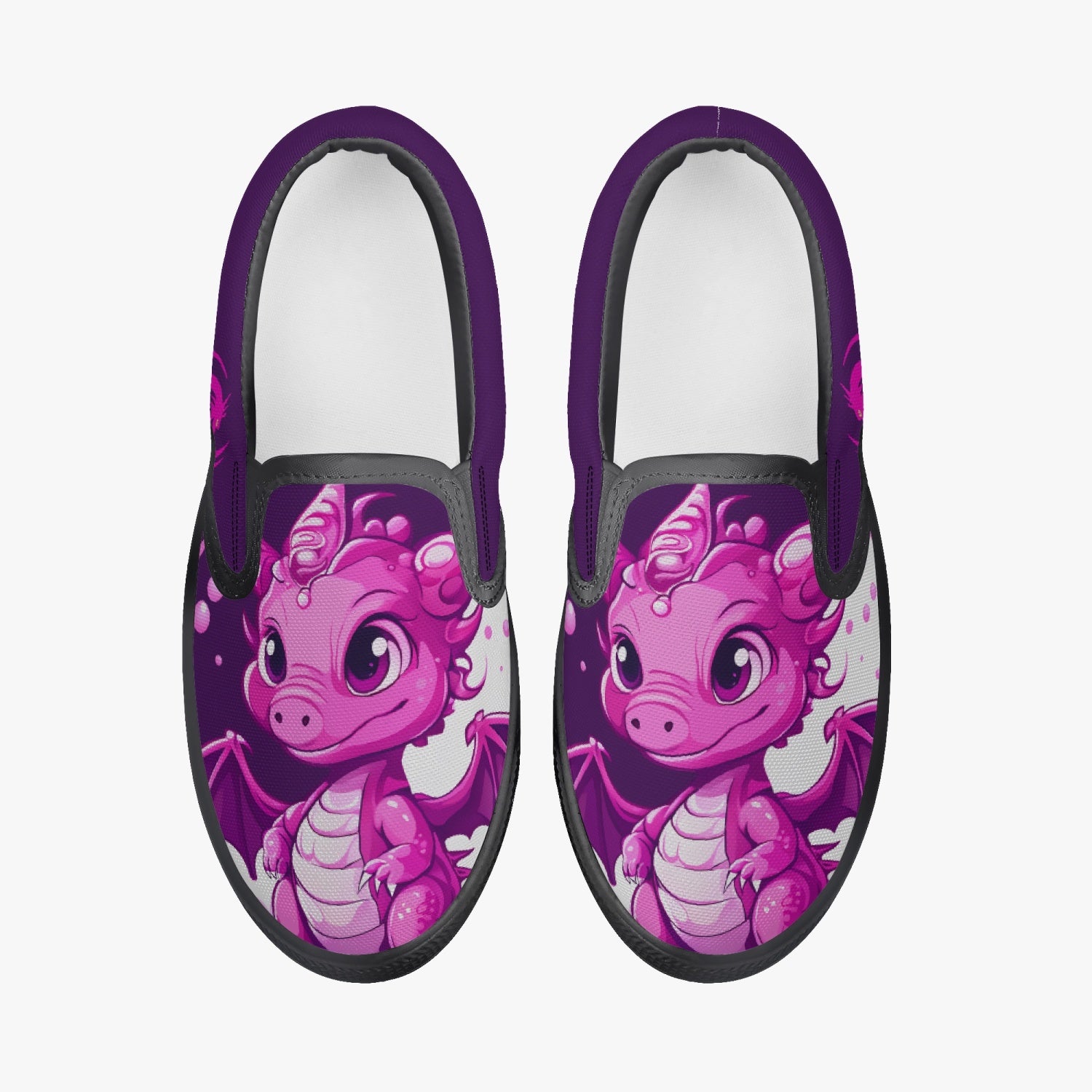 Kids' Slip-On Bubbles Dragon Sneakers - Black