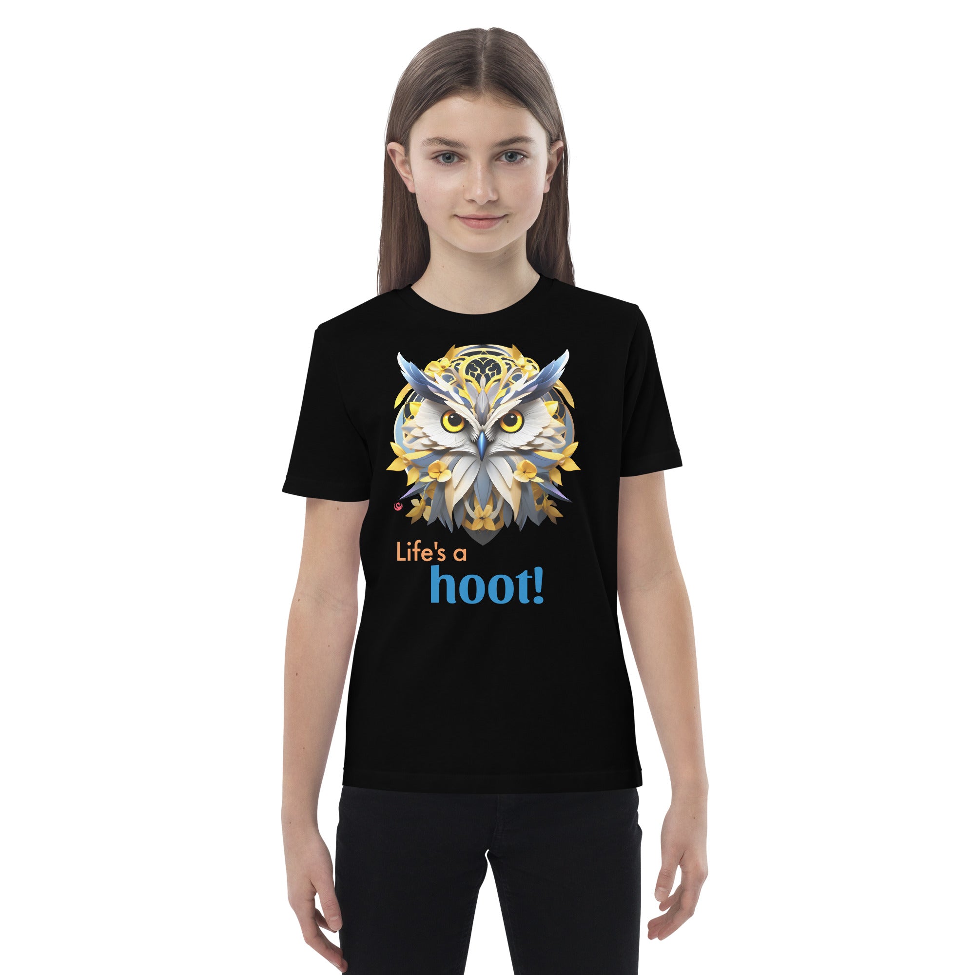 Organic 100% cotton kids t-shirt Life's a Hoot!