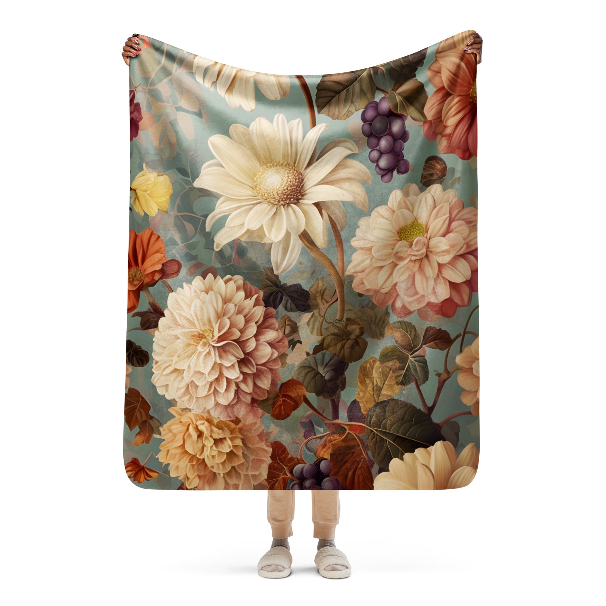 Dahlia Velvet & Sherpa blanket