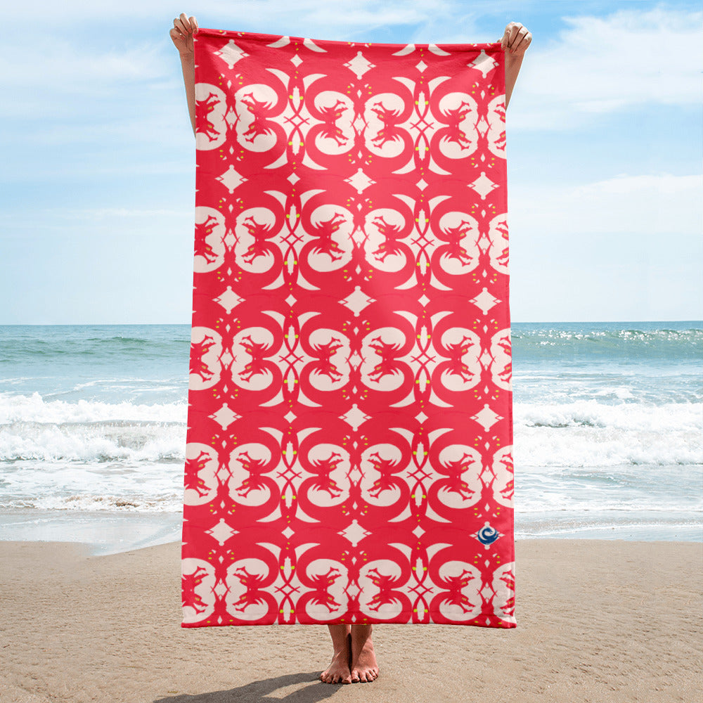 Geometric Dragon Trellis Towel