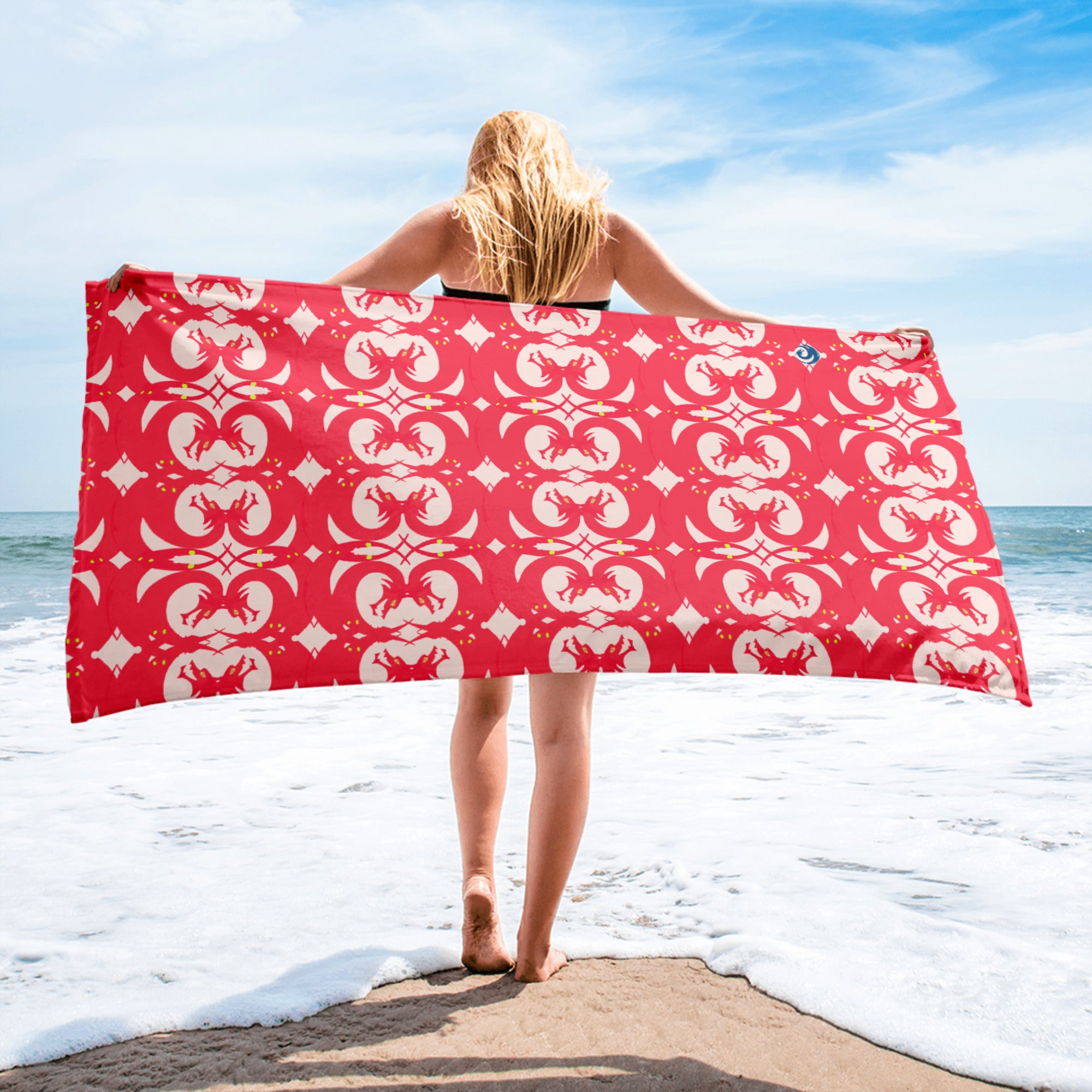 Geometric Dragon Trellis Towel