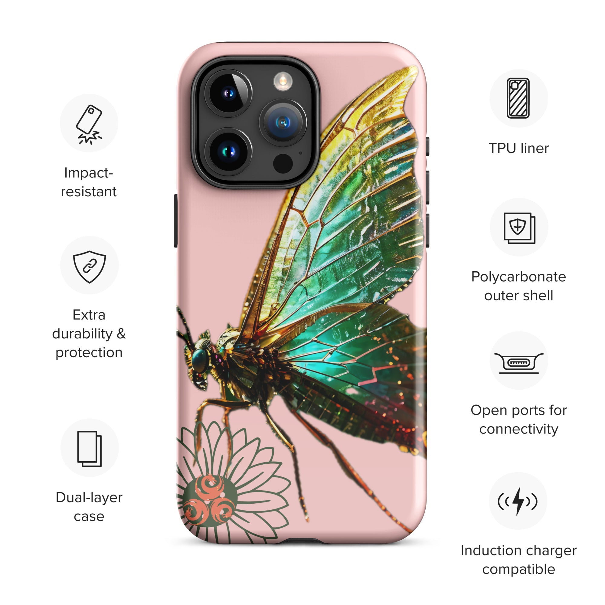 Glass Butterfly Tough Case for iPhone®